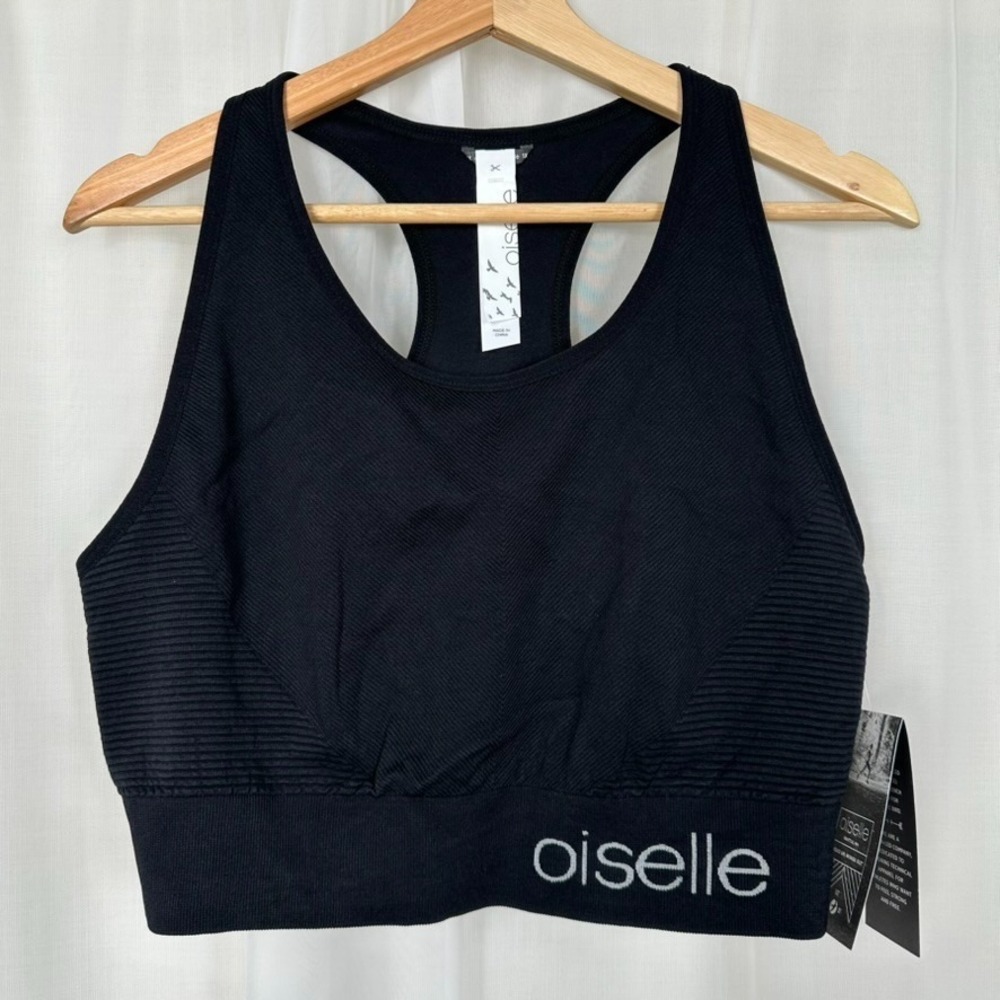 NWT Oiselle In2Sports Sports Bra 1X Plus Black Seamless Wireless Performance